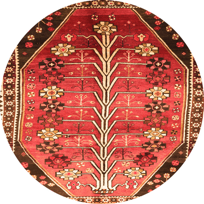 Square Persian Orange Traditional Rug, tr826org