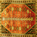 Square Persian Yellow Traditional Rug, tr826yw