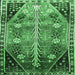 Square Persian Emerald Green Traditional Rug, tr826emgrn
