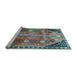 Sideview of Machine Washable Persian Light Blue Traditional Rug, wshtr826lblu