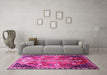 Machine Washable Persian Pink Traditional Rug in a Living Room, wshtr826pnk