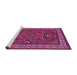 Sideview of Machine Washable Geometric Purple Traditional Area Rugs, wshtr827pur