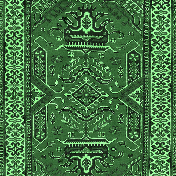 Geometric Emerald Green Traditional Rug, tr827emgrn