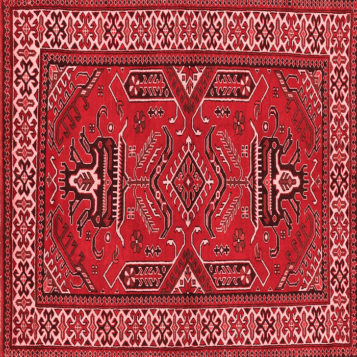 Machine Washable Geometric Red Traditional Rug, wshtr827red