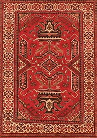 Geometric Orange Traditional Rug, tr827org