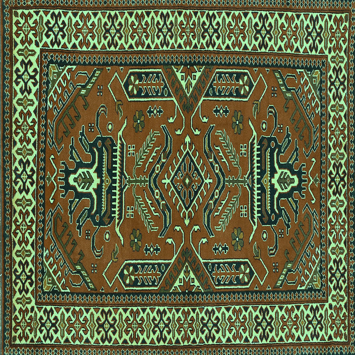 Square Geometric Turquoise Traditional Rug, tr827turq