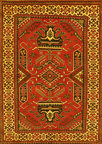 Geometric Yellow Traditional Rug, tr827yw