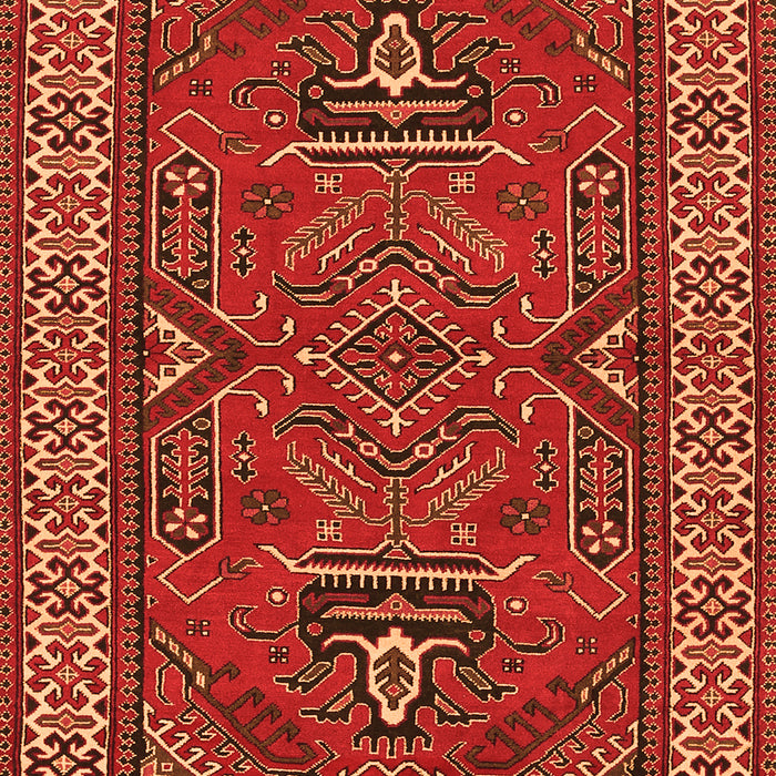 Serging Thickness of Machine Washable Geometric Orange Traditional Area Rugs, wshtr827org