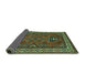 Sideview of Geometric Turquoise Traditional Rug, tr827turq