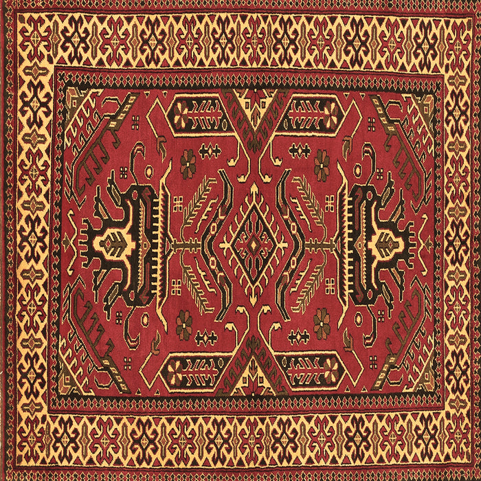 Square Geometric Brown Traditional Rug, tr827brn