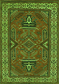 Geometric Green Traditional Rug, tr827grn