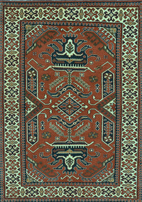 Geometric Light Blue Traditional Rug, tr827lblu