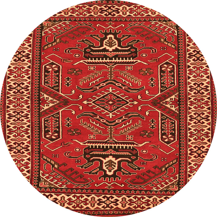 Square Geometric Orange Traditional Rug, tr827org