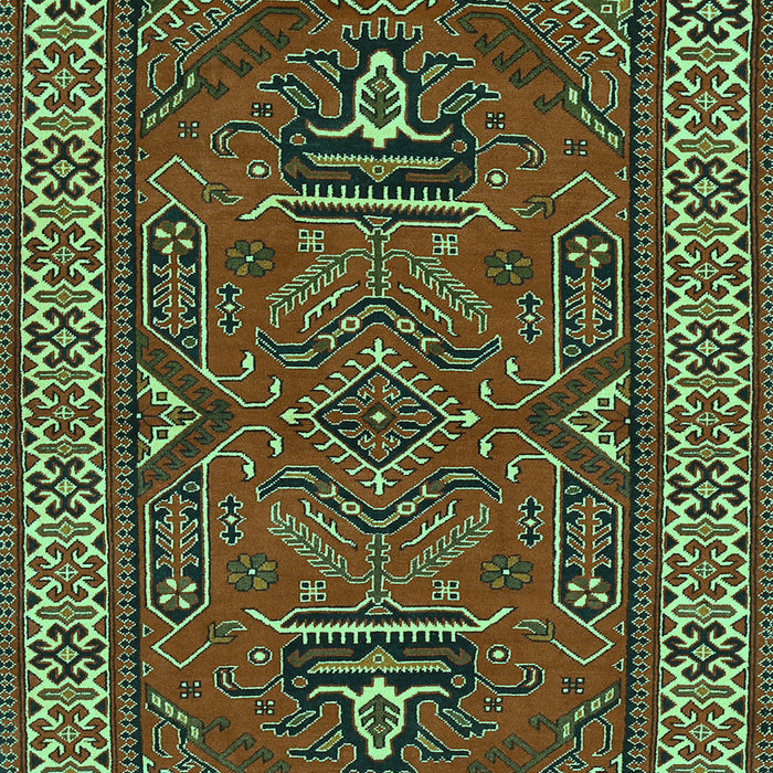 Geometric Turquoise Traditional Rug, tr827turq