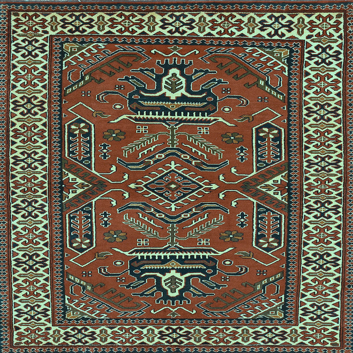 Square Machine Washable Geometric Light Blue Traditional Rug, wshtr827lblu