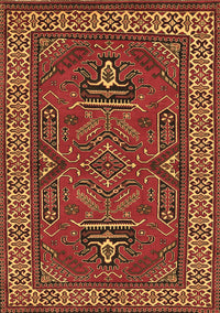 Geometric Brown Traditional Rug, tr827brn