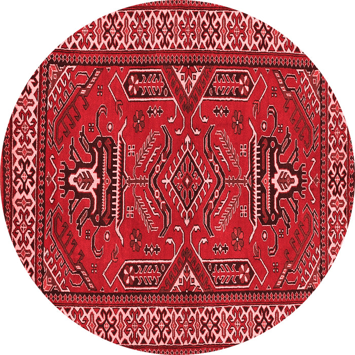 Machine Washable Geometric Red Traditional Rug, wshtr827red
