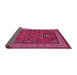 Sideview of Geometric Pink Traditional Rug, tr827pnk