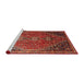 Sideview of Machine Washable Traditional Rust Pink Rug, wshtr828