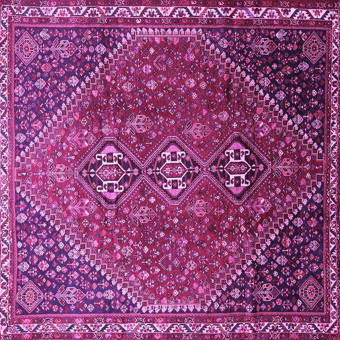 Square Machine Washable Persian Purple Traditional Area Rugs, wshtr828pur