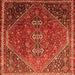 Round Machine Washable Persian Orange Traditional Area Rugs, wshtr828org