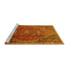 Sideview of Machine Washable Persian Yellow Traditional Rug, wshtr828yw