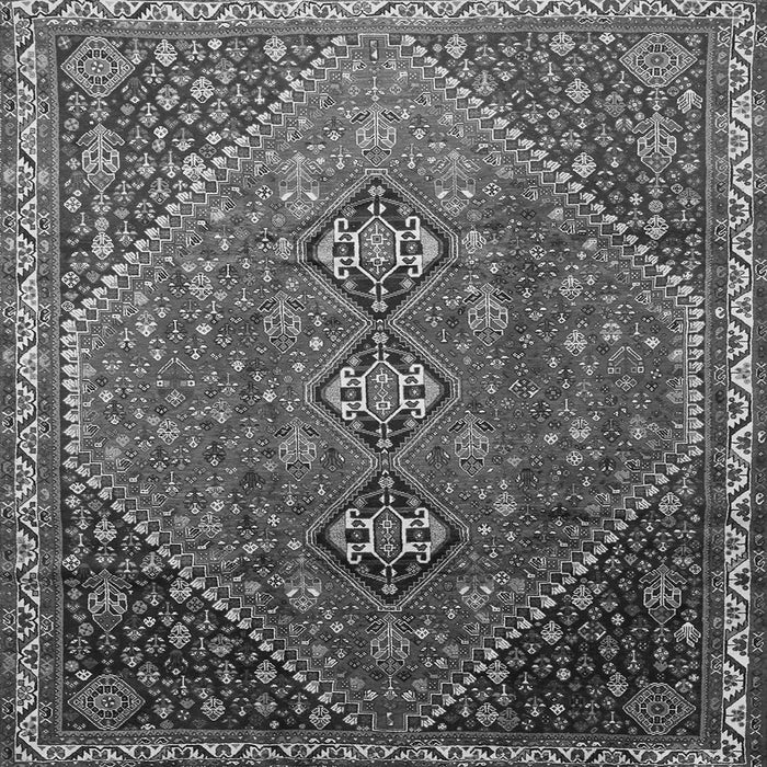 Round Machine Washable Persian Gray Traditional Rug, wshtr828gry