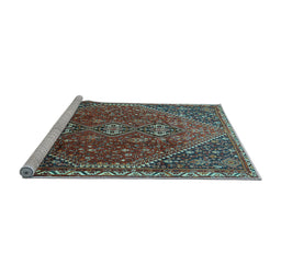 Sideview of Machine Washable Persian Light Blue Traditional Rug, wshtr828lblu