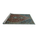 Sideview of Machine Washable Persian Light Blue Traditional Rug, wshtr828lblu