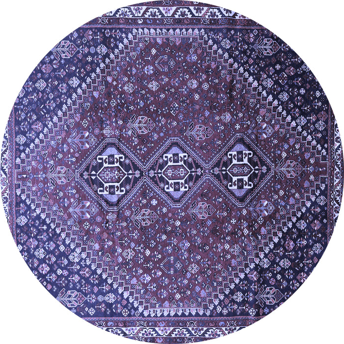 Round Persian Blue Traditional Rug, tr828blu