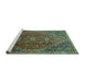 Sideview of Machine Washable Persian Turquoise Traditional Area Rugs, wshtr828turq