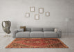 Machine Washable Persian Brown Traditional Rug in a Living Room,, wshtr828brn