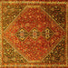 Square Persian Yellow Traditional Rug, tr828yw