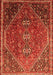 Serging Thickness of Machine Washable Persian Orange Traditional Area Rugs, wshtr828org