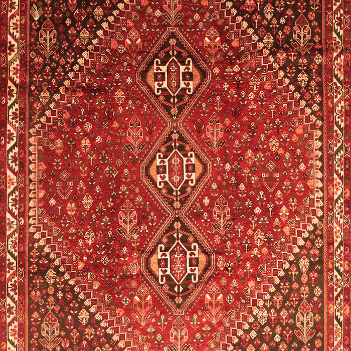 Serging Thickness of Machine Washable Persian Orange Traditional Area Rugs, wshtr828org