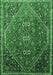 Machine Washable Persian Emerald Green Traditional Area Rugs, wshtr828emgrn