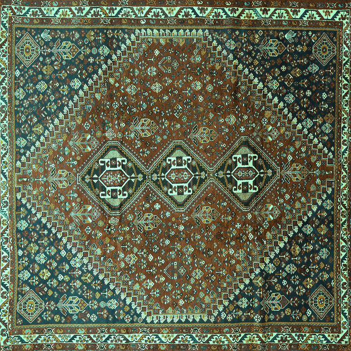 Square Persian Turquoise Traditional Rug, tr828turq