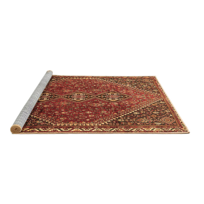 Sideview of Machine Washable Persian Brown Traditional Rug, wshtr828brn