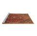 Sideview of Machine Washable Persian Brown Traditional Rug, wshtr828brn