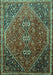 Machine Washable Persian Turquoise Traditional Area Rugs, wshtr828turq