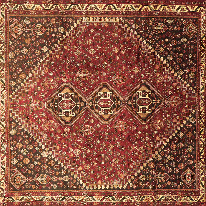 Square Machine Washable Persian Brown Traditional Rug, wshtr828brn