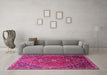 Machine Washable Persian Pink Traditional Rug in a Living Room, wshtr828pnk