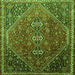 Round Machine Washable Persian Green Traditional Area Rugs, wshtr828grn