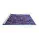 Sideview of Machine Washable Persian Blue Traditional Rug, wshtr828blu