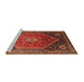 Sideview of Machine Washable Traditional Tomato Red Rug, wshtr829
