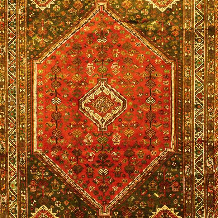 Machine Washable Persian Yellow Traditional Rug, wshtr829yw