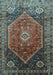 Machine Washable Persian Light Blue Traditional Rug, wshtr829lblu