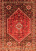 Serging Thickness of Machine Washable Persian Orange Traditional Area Rugs, wshtr829org