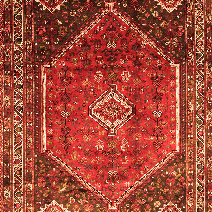 Serging Thickness of Machine Washable Persian Orange Traditional Area Rugs, wshtr829org