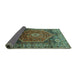 Sideview of Persian Turquoise Traditional Rug, tr829turq
